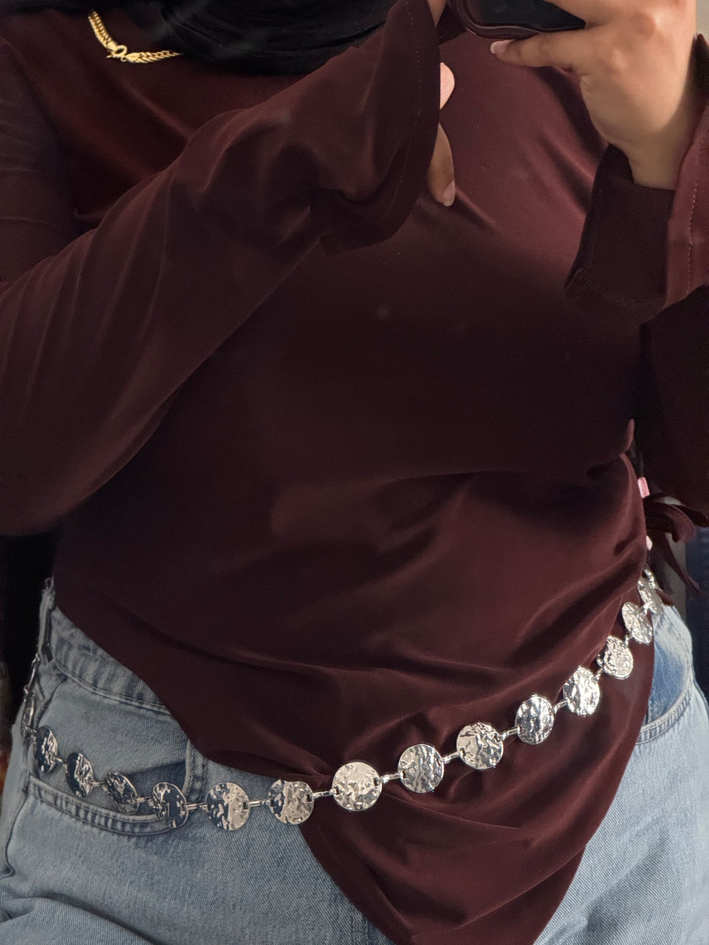 Silver WavyCircle belt
