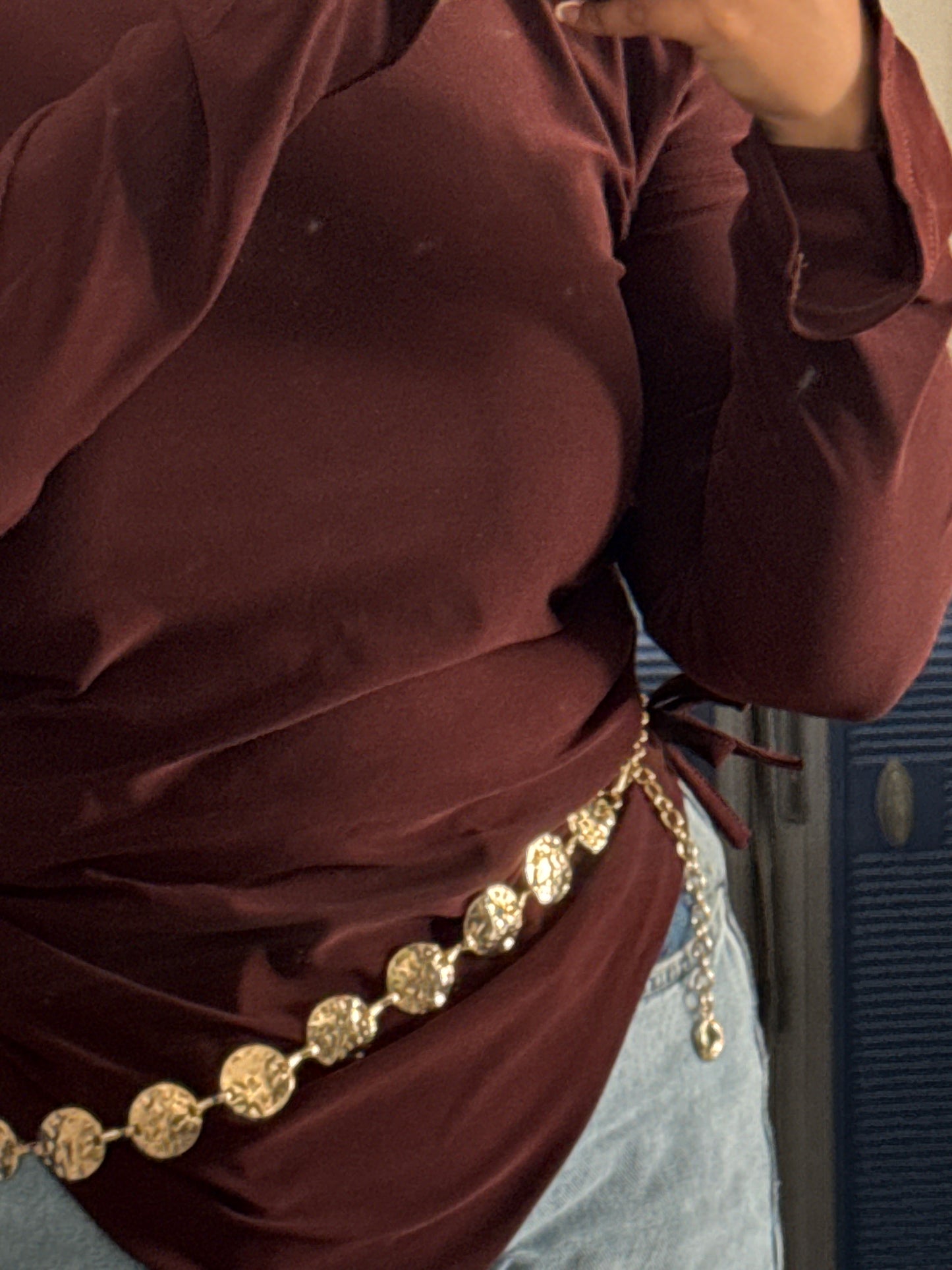 Golden WavyCircle belt